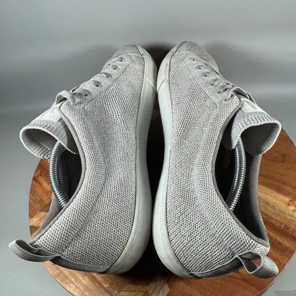 Johnnie-O Techknit Mens 13M Light Gray Nylon Knit Low Top Casual Sneakers